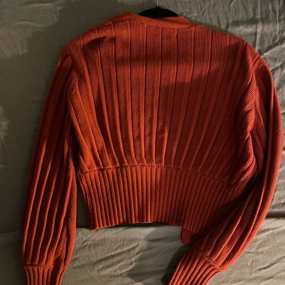 Wilfred Orange Ribbed Cardigan - Picture 2 of 4